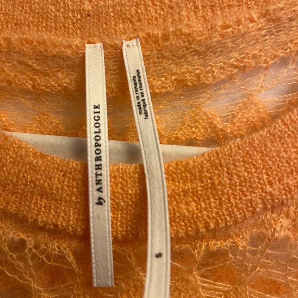 Anthropologie Tangerine Lace Sweater